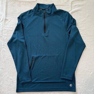 Solaris Active size S Green/blue long sleeve quarter‎ zip shirt mens With Pocket